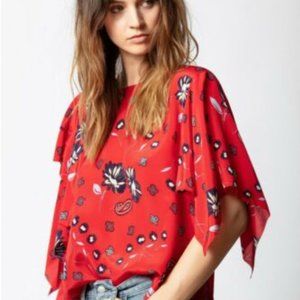 Zadig & Voltaire Daisy Silk Blouse Top L